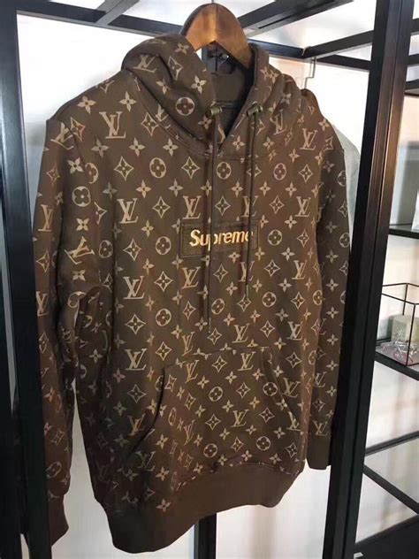 supreme louis vuitton brown hoodie|supreme x Louis Vuitton price.